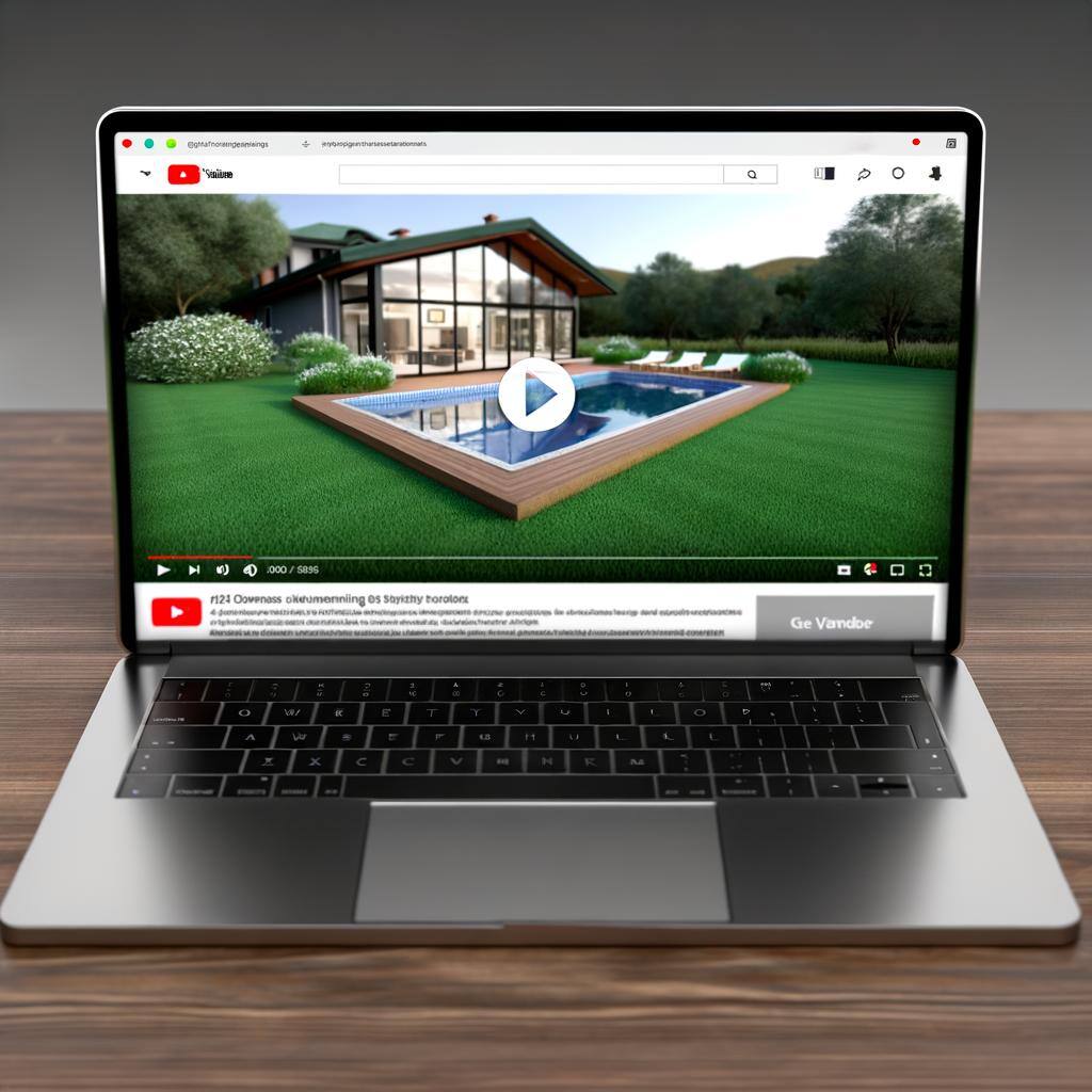 a youtube ad for a property on a laptop