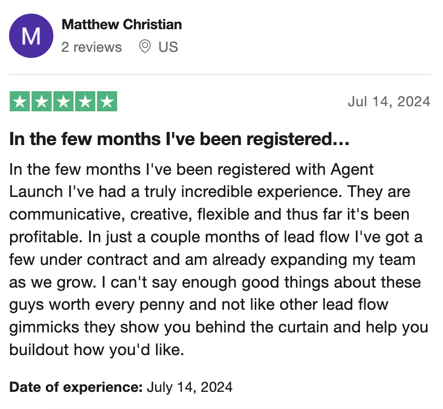 Matthew Christian Agent Launch Review