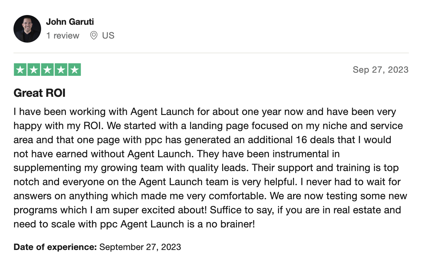 John Garuti Review Agent Launch